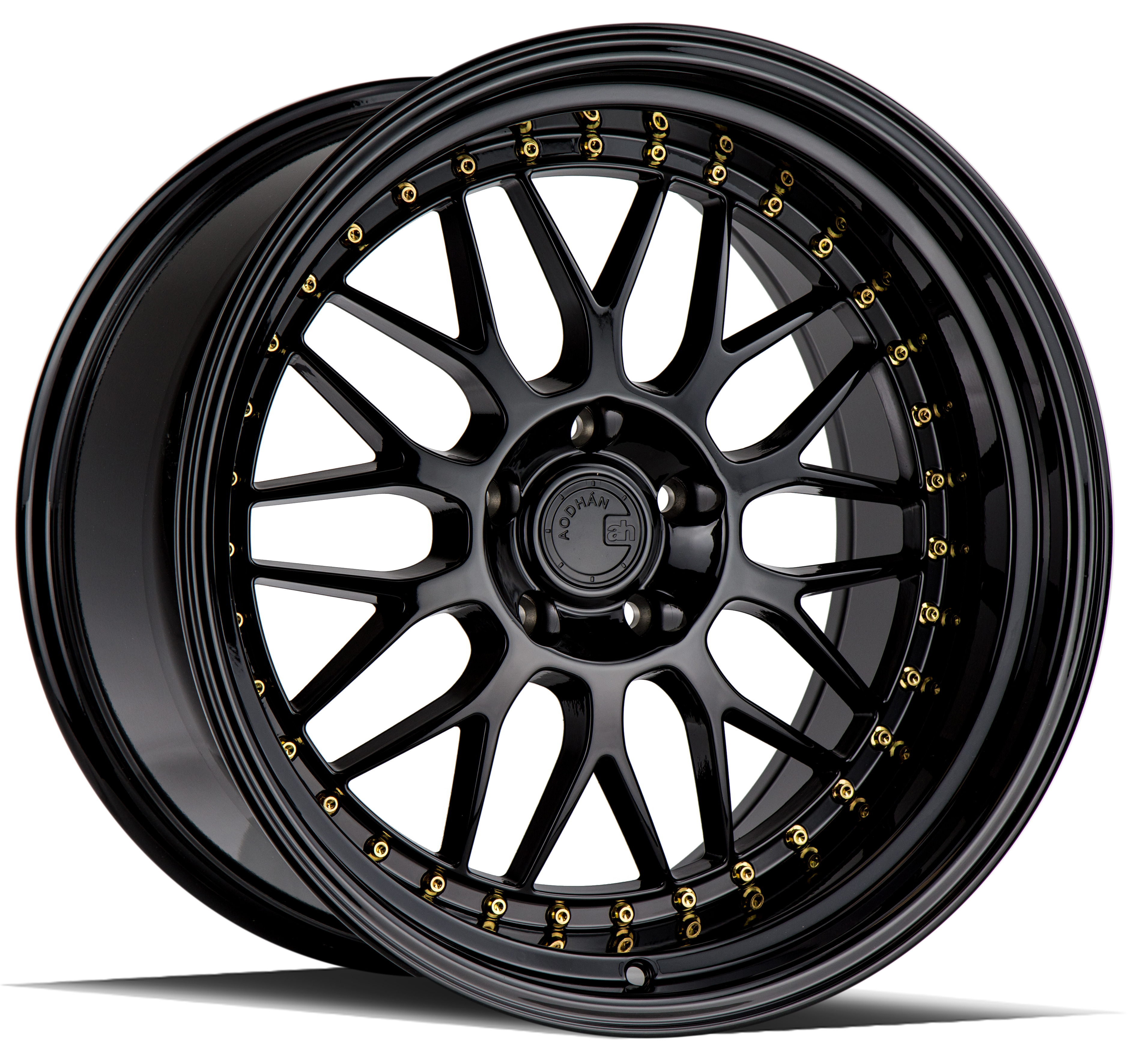 AODHAN AH02 - Gloss Black ( Gold Rivet)