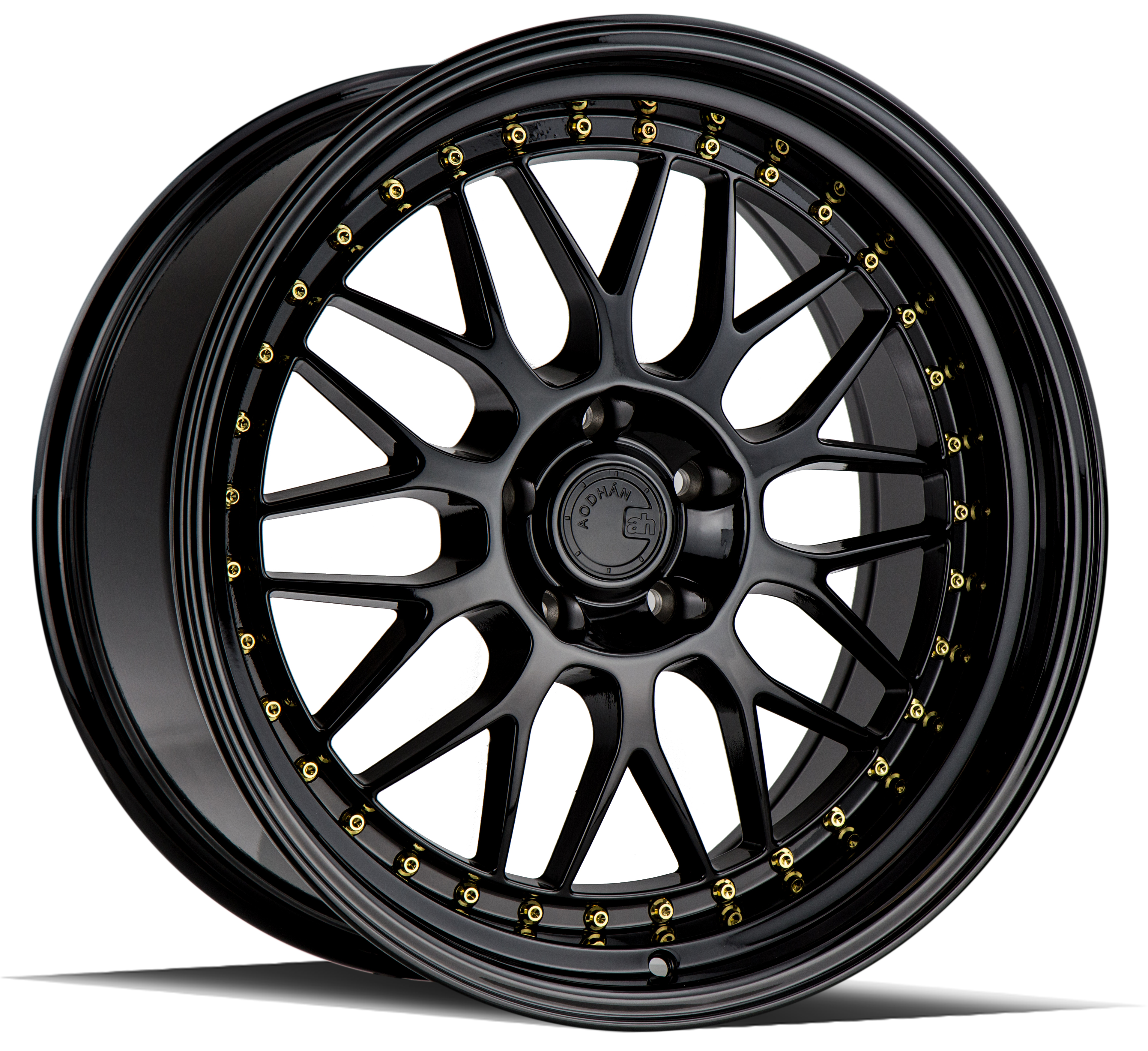 AODHAN AH02 - Gloss Black ( Gold Rivet)